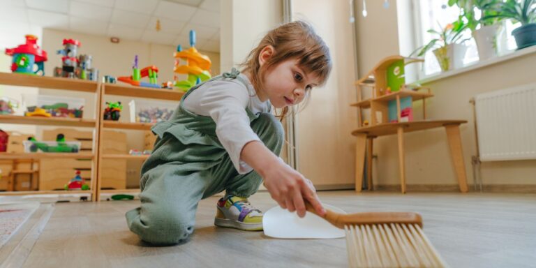 how to develop self esteem in children girl sweeping floor