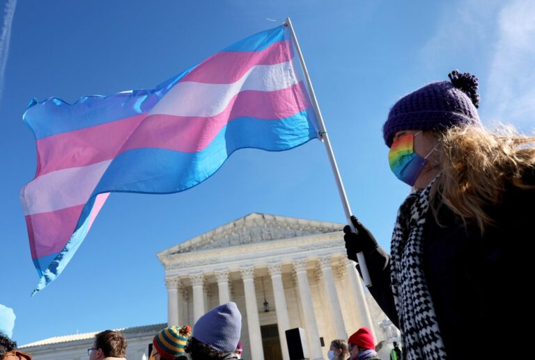 supporters rally for transgender rights outside us supreme court