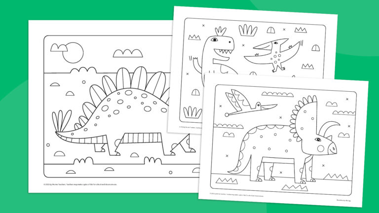 Dinosaur Coloring Pages Feature