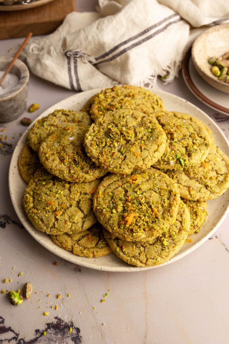 orange cardamom pistachio cookies scaled
